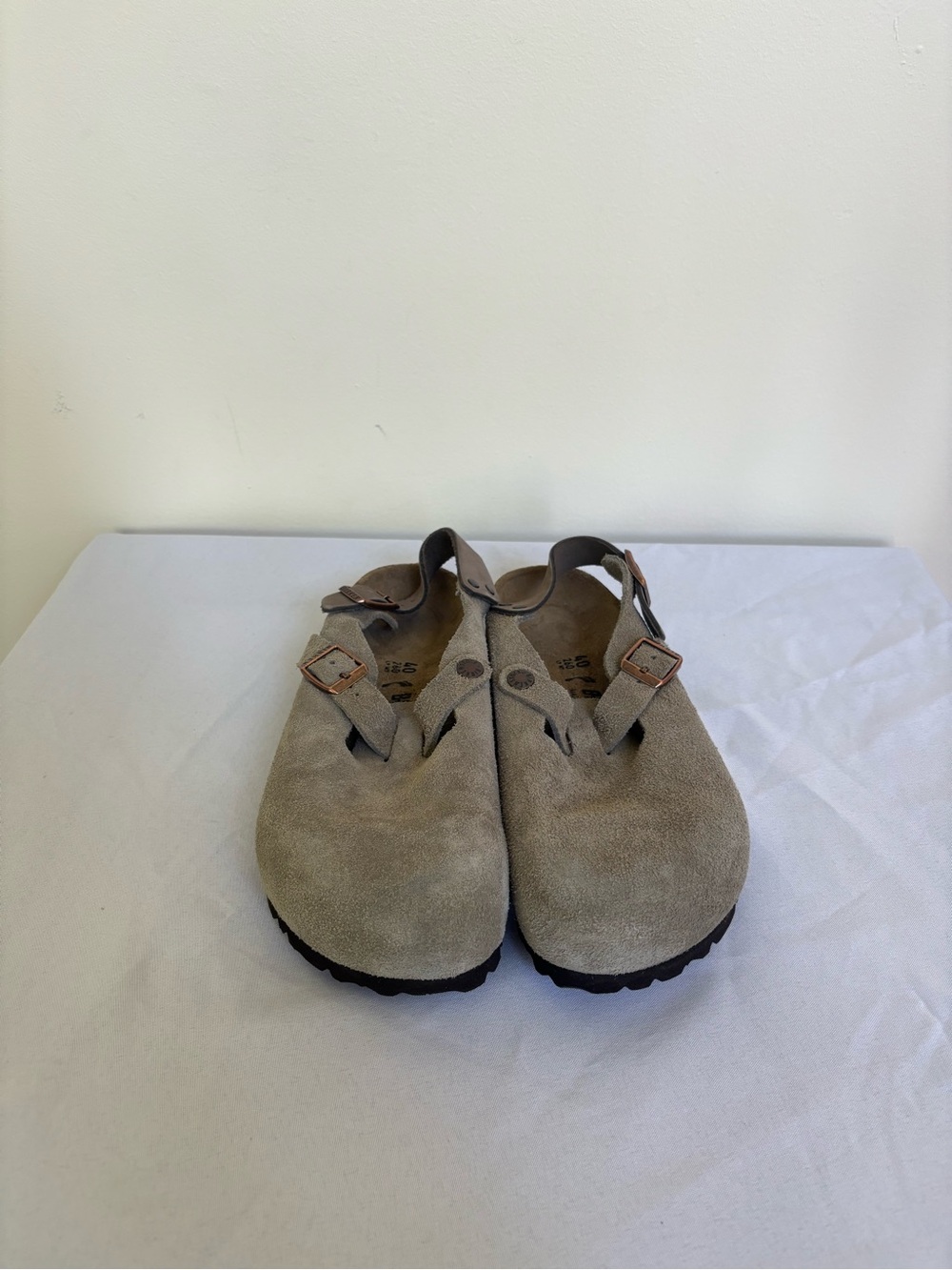 Birkenstock Tokio Suede Clogs Taupe sz9 Eu40 narrow fit womens